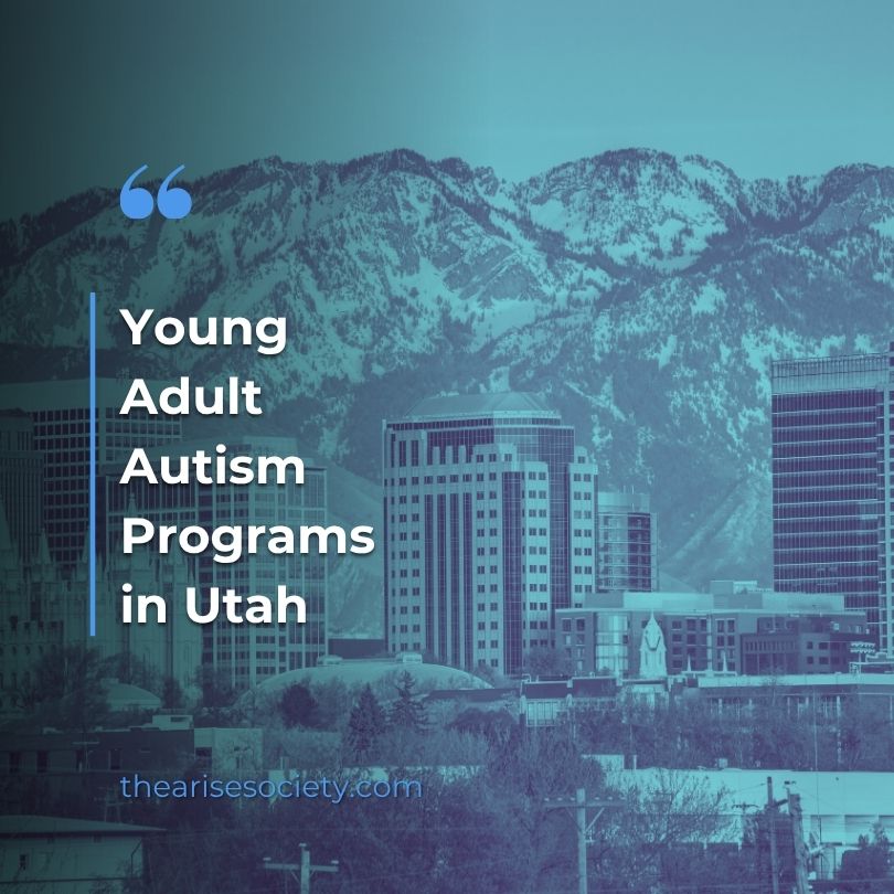 Young autistic adult attending college classes at Utah Valley University with program support